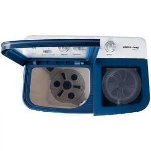 Voltas Beko 8 kg Semi Automatic Washing Machine (Sky Blue) WTT80DBLG Top View Open